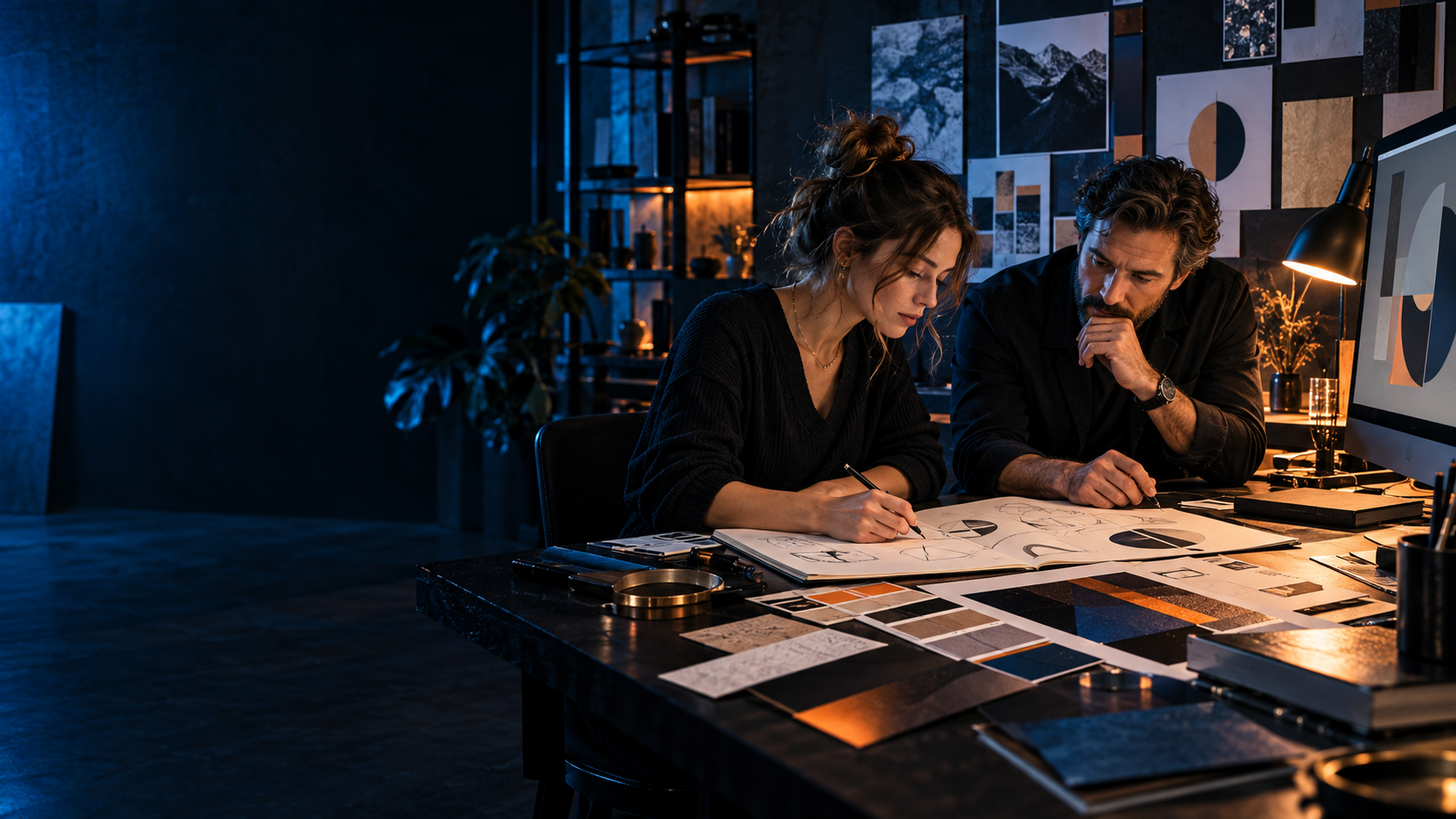 Diseñadores creando una identidad de marca